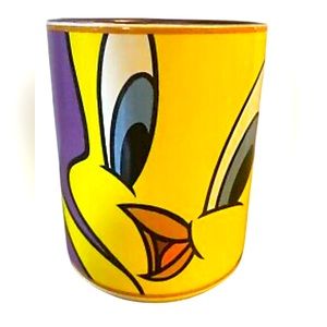 Tweety Yellow and Purple Art Mug Gibson large coffee mug EUC